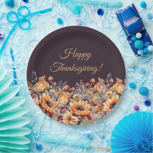 Blume für Wasserfarben Pappteller (Party)