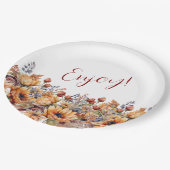 Blume für Wasserfarben Pappteller (Schrägansicht)