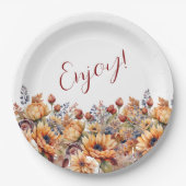 Blume für Wasserfarben Pappteller (Vorderseite)