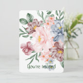 Blume für Wasserfarben Party Einladung (Stehend Vorderseite)