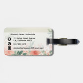 Blume für Wasserfarben Peach Fuzz Greenery Script Gepäckanhänger (Rückseite horizontal)