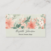 Blume für Wasserfarben Peach Fuzz Greenery Script Visitenkarte (Vorderseite)