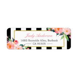 Blume für Wasserfarben, Peony, Schwarz-weiß Streif