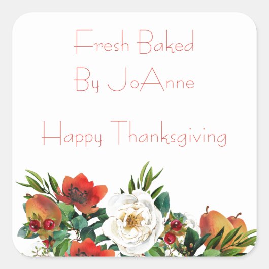 Blume für Wasserfarben Quadratischer Aufkleber (Vorderseite)