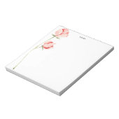 Blume für Wasserfarben Rosa Rosa Rose Notizblock (Rotiert)