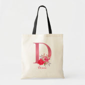 Blume für Wasserfarben Rose Gold Alphabet D Tragetasche (Vorne)