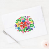 Blume für Wasserfarben Runder Aufkleber (Umschlag)