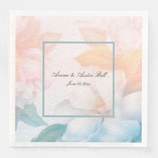 Blume für Wasserfarben Serviette (Vorderseite)