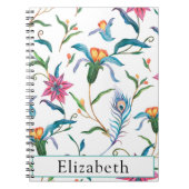 Blume für Wasserfarben und Pfauenfedern Monogramm Notizblock (Vorderseite)