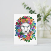 Blume für Wasserfarben und Regenbogen Postkarte (Stehend Vorderseite)