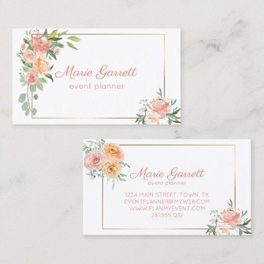 Blume für Wasserfarben Visitenkarte (Vorne/Hinten)