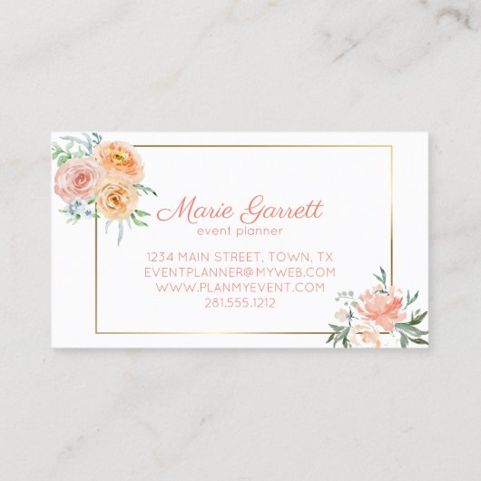 Blume für Wasserfarben Visitenkarte (Rückseite)