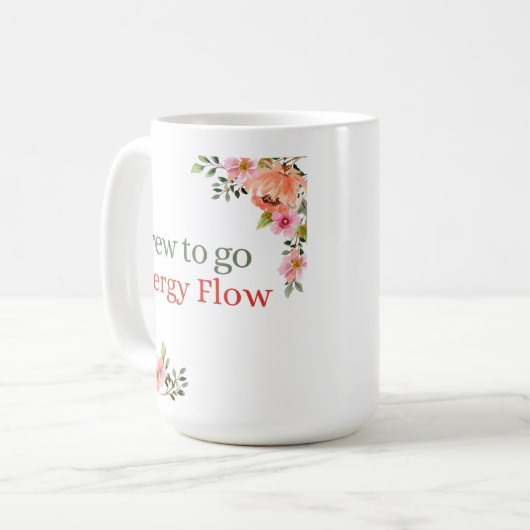 Blume für Wasserfarben zum Energiefluss Kaffeetasse (Vorderseite Links)