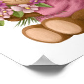 Blume für Wasserfarbenbären | Bärenwand Poster (Ecke)