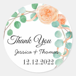 Blume für Wasserfarbenfrosche Böden Danke, Gastges Runder Aufkleber