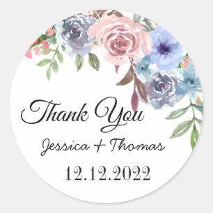 Blume für Wasserfarbenfrosche Böden Danke, Gastges Runder Aufkleber