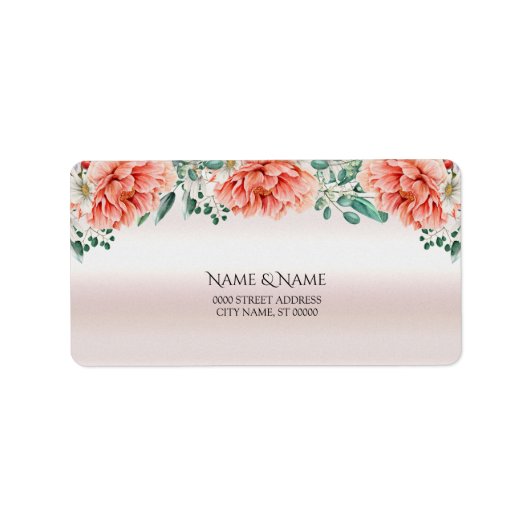 Blume für Wasserfarbenpeere Adressaufkleber (Vorne)