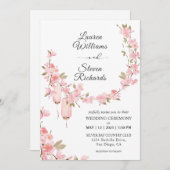 Blume für Weißrosa Kirschblossom Einladung (Vorne/Hinten)