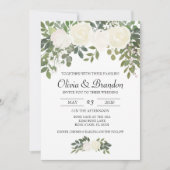 Blume für Weißrosen Einladung (Vorderseite)