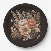 Blume für Western in Ländern Pappteller (Vorderseite)