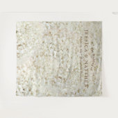 Blume für White Wedding Rose Hintergrund Wandteppich (Vorderseite (Horizontal))