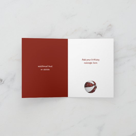 Blume-Fußball-Basketballmädchen Geburtstag Karte (Innenseite)