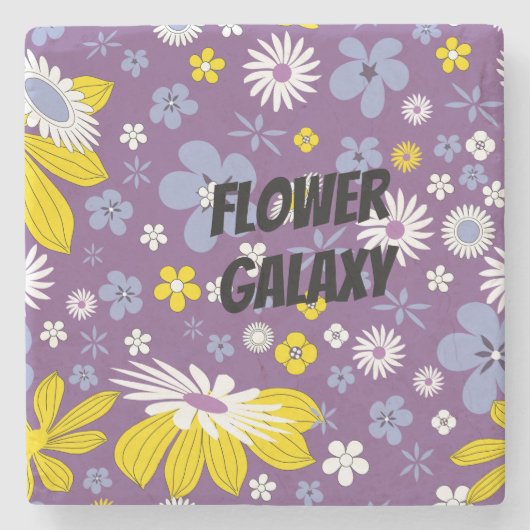 Blume Galaxy anpassen Steinuntersetzer (Vorderseite)