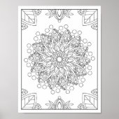 Blume Garden Mandala Coloring Poster (Vorne)