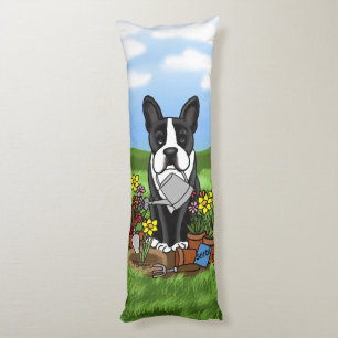 Blume Gardener Boston Terrier (schwarzer Niedliche Seitenschläferkissen