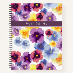 Blume Gardener Colorful Pansy Art Spirituosen Note Notizblock