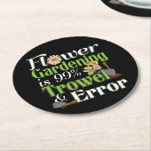 Blume Garening Trowel Error - Gardener Puff Runder Pappuntersetzer (Angewinkelt)