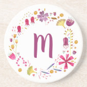 Blume Garland Monogram Getränkeuntersetzer (Vorne)