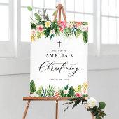 Blume Garland Tropisches Christening Poster
