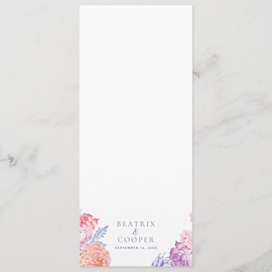 Blume Gartenanlage | Hochzeit Programm (Rückseite)