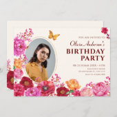 Blume Gartenblüte Frühjahr Foto Geburtstag Einladung (Vorne/Hinten)