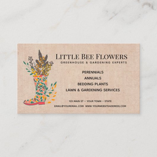 Blume Gartendienst Visitenkarte (Vorderseite)