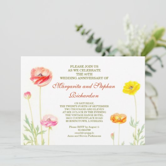 Blume Gartenhochzeit Einladung (Stehend Vorderseite)