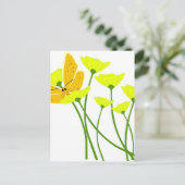 Blume Gartenschmetterlinge Gelbblüten Postkarte (Stehend Vorderseite)