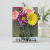 Blume Geburtskarte Dankeskarte (Stehend Vorderseite)