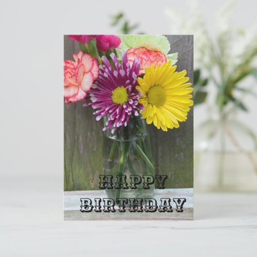 Blume Geburtskarte Dankeskarte (Stehend Vorderseite)