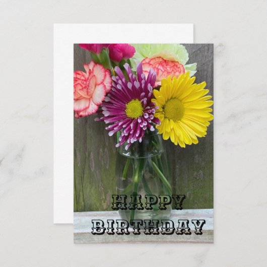 Blume Geburtskarte Dankeskarte (Vorne/Hinten)