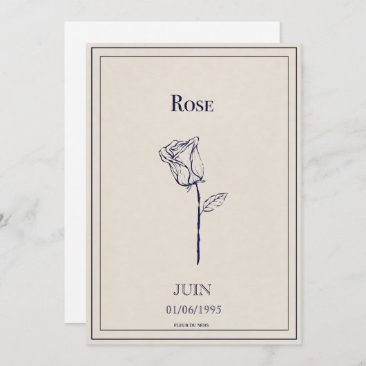 Blume-Geburtskarte Feiertagskarte (Vorne/Hinten)