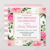 Blume Geburtstag Einladung (Vorne/Hinten)