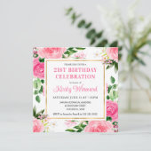 Blume Geburtstag Einladung (Stehend Vorderseite)