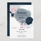 Blume Geburtstag Einladung (Vorne/Hinten)