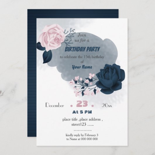 Blume Geburtstag Einladung