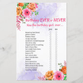 Blume Geburtstag Ewiges oder Niemals Game (Vorderseite)