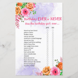 Blume Geburtstag Ewiges oder Niemals Game