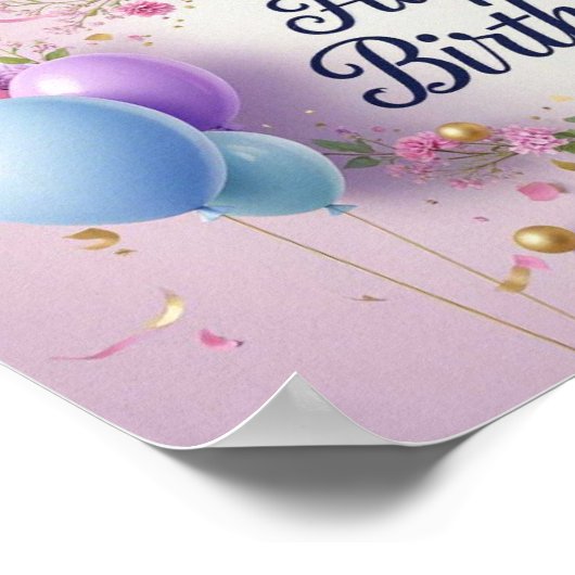 Blume Geburtstag luxuriös und extravagant Poster (Ecke)