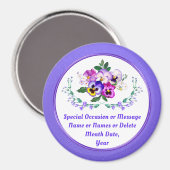 Blume Geburtstag, Pansy, Blumenmagnete Magnet (Vorderseite/Rückseite)